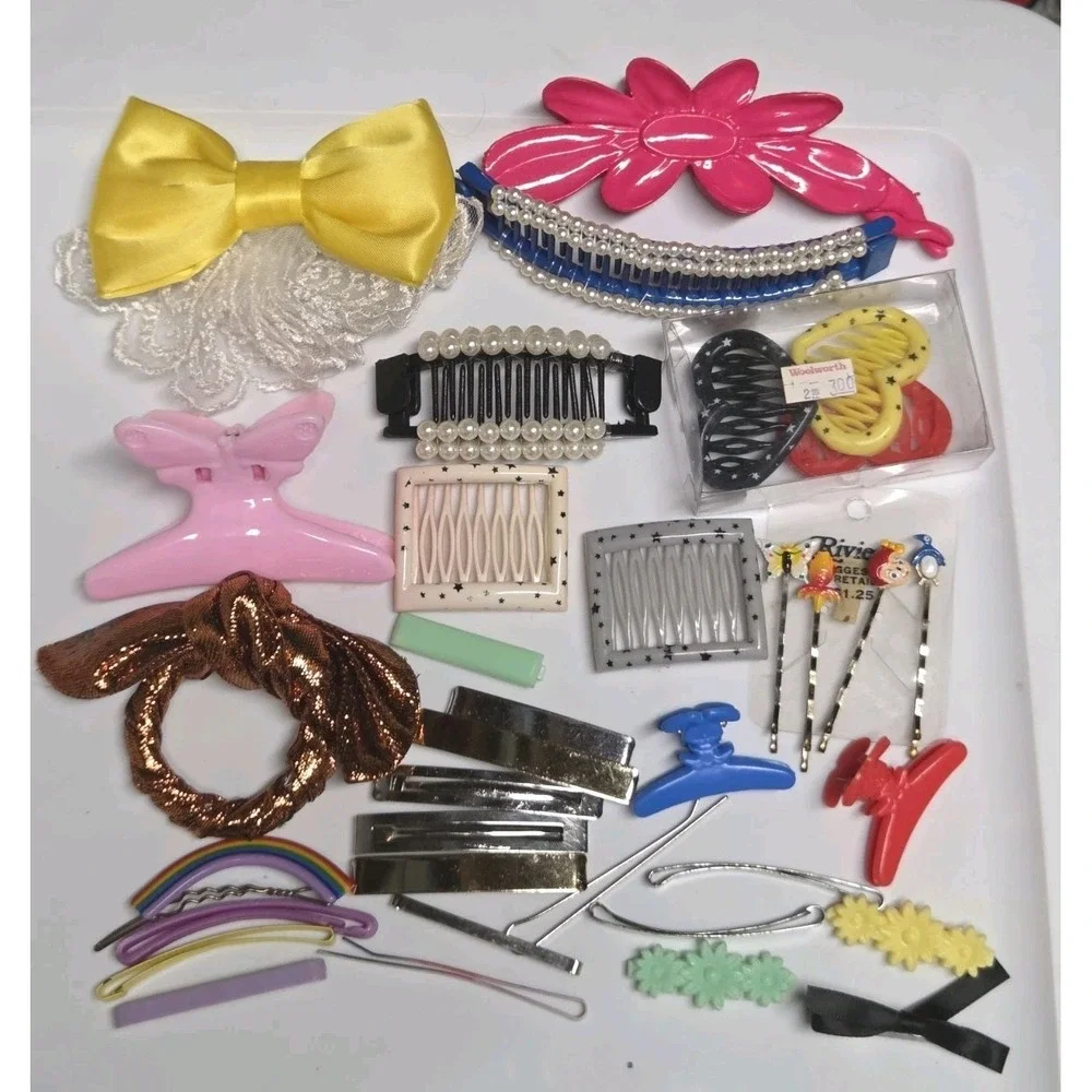 Vintage 80s 90s Hair Barrettes Banana Claw Clips Goody Mixed Lot